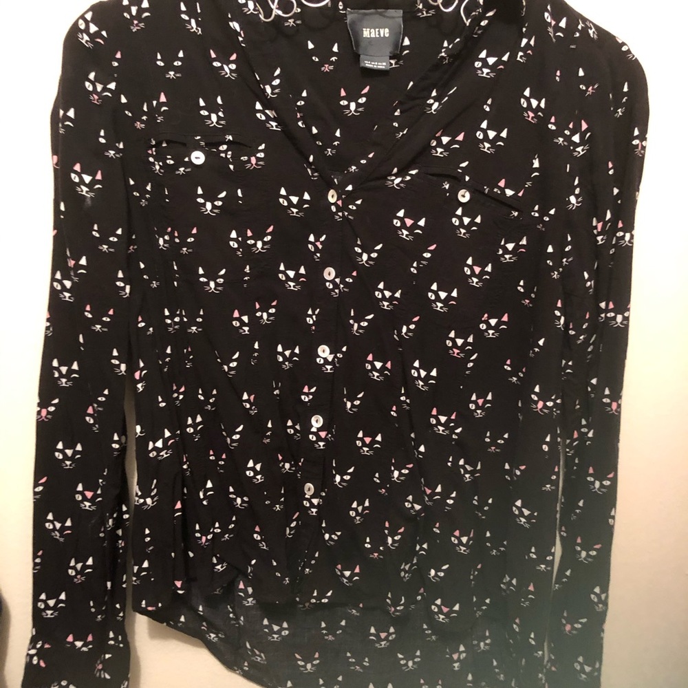 Cat themed button down